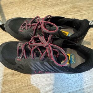 La Sportiva Black and Pink Trail Sneakers